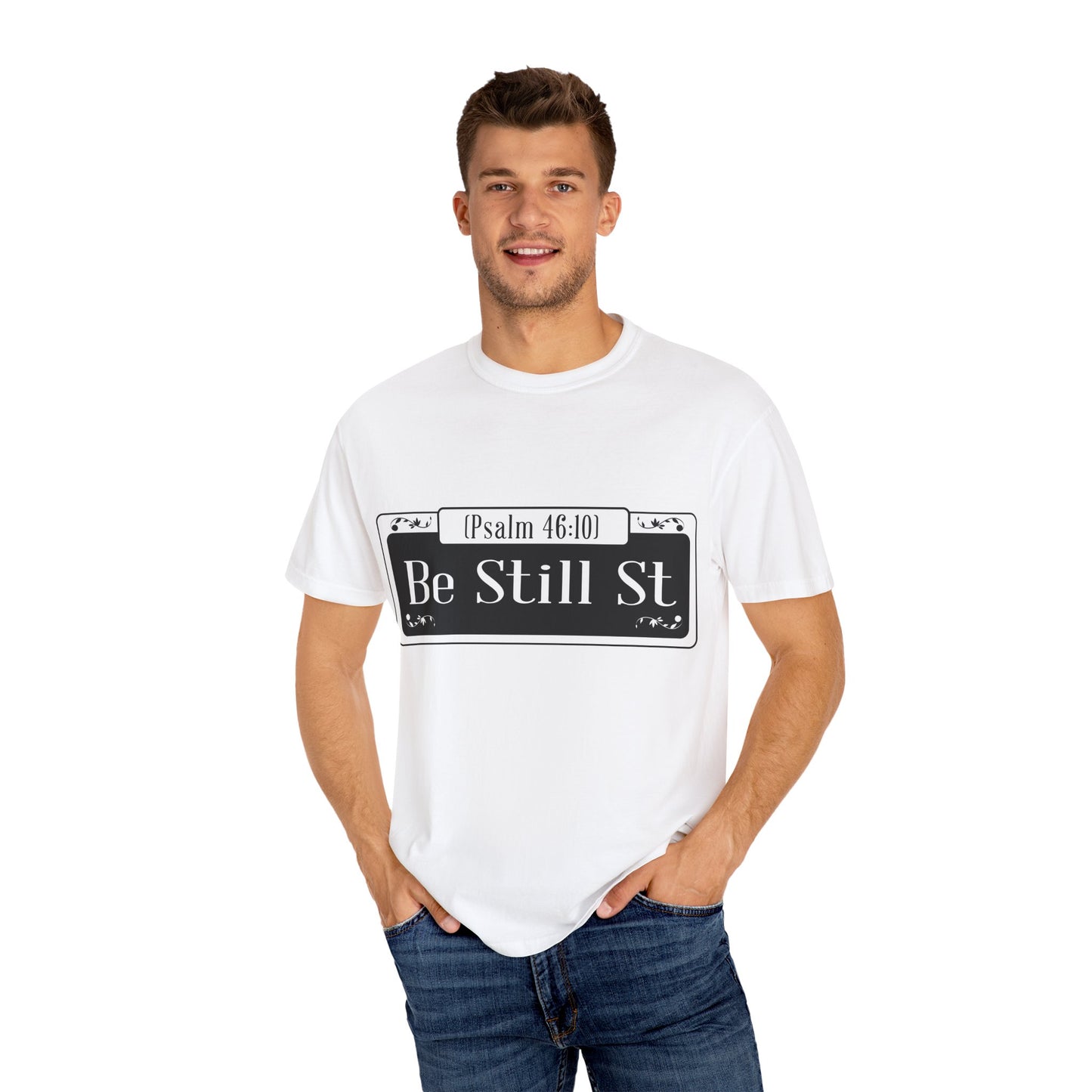 Be Still St. Unisex Heavy Cotton Tee - Inspirational Faith Shirt