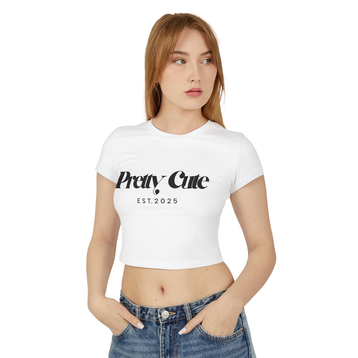Pretty Cute Women's Baby Tee - Fashionable Cropped Top for Casual Outfits